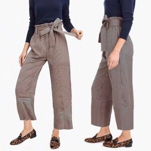 J. Crew Point Sur High Rise Tan & Navy Striped Wide Leg Pants, 00